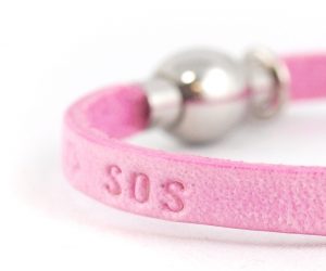 SOS Armband für Kinder mit Telefonnummer , echtes Leder