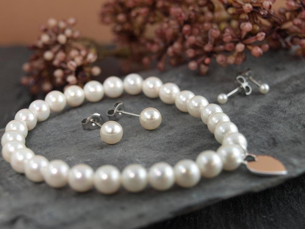 Perlenschmuck Perlenohrring Armband Perle