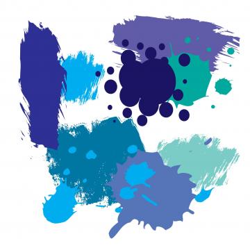 Farbkleckse in Marine, Hellblau, Türkis, Kobaltblau, Meerblau, Aquamarin, Azur