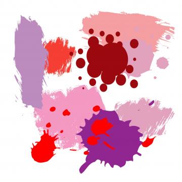 Farbkleckse in Brombeer, Kaminrot, Koralle, Flieder, Pink, Rosa, Rose und Lila