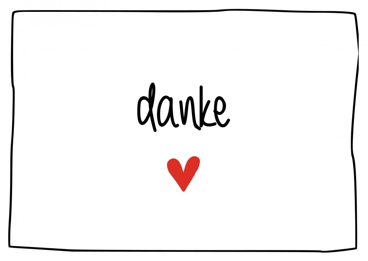 Wir schreiben Ihre Grusskarte. Postkarte danke, mit individueller Beschriftung.