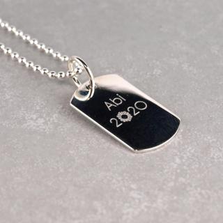 Abi 2020 Kette Dog Tag Corona Gravur