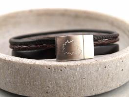 Lederarmband Charlie mit Mallorca Gravur Umriss