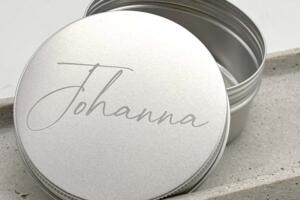 Aluminium Dose mit Namensgravur