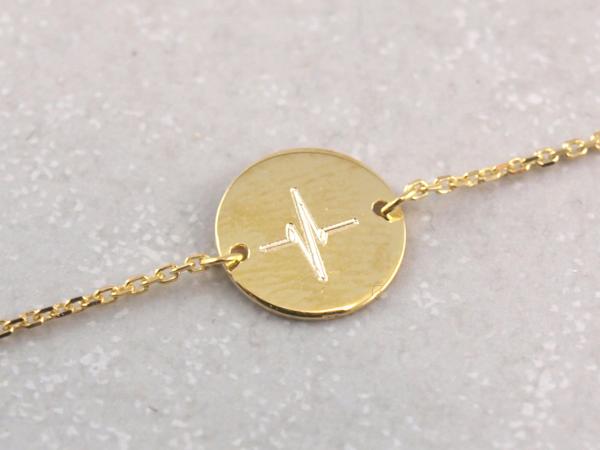 echt goldenes Armband mit Herzschlag romantisches Geschenk
