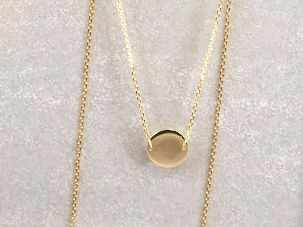 Collier 8 mm Plaettchen Echt Gold
