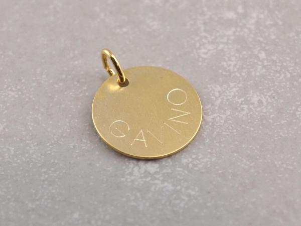 Echt Gold 14 mm Name geschwungen