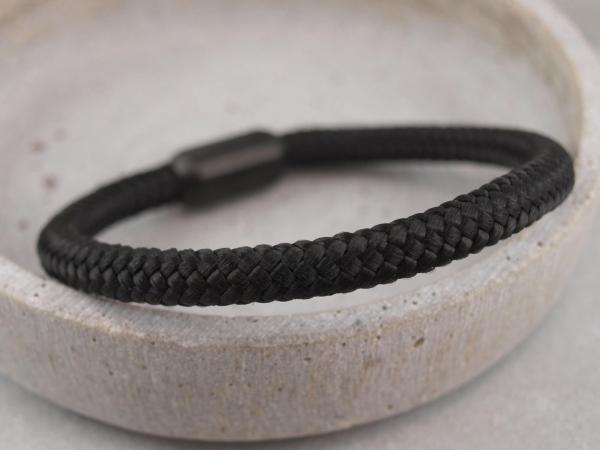 Ari Blackedition Segeltau Armband mit Gravur Option schwarz