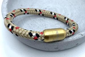 Armband aus Segeltau mit Gravuroption, Ari, Goldverschluss