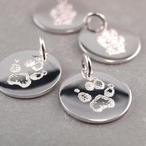 Gravuranhaenger Hundepfote Gravur Silber die Geschenkidee Tierliebhaber Kettenanhaenger