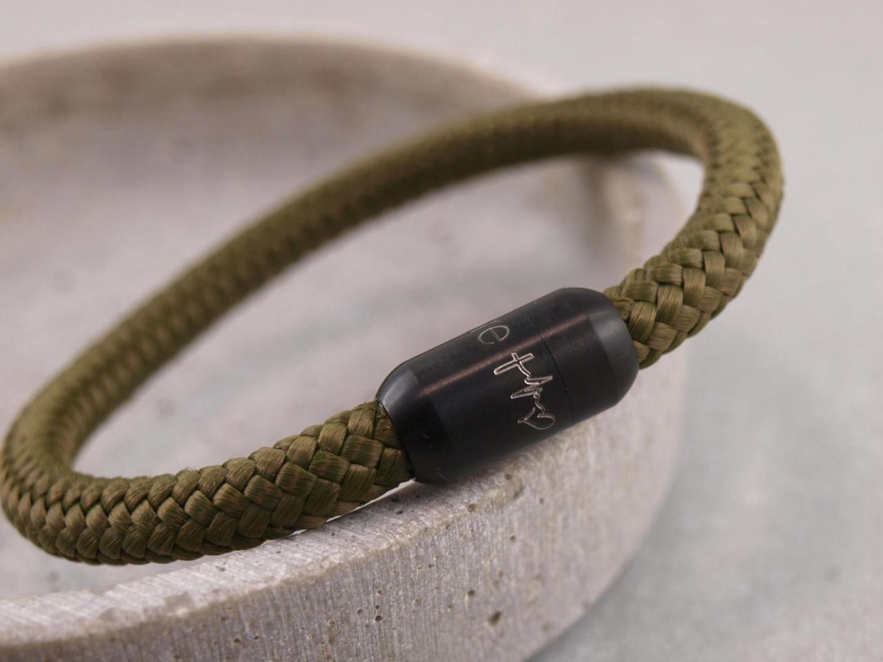 Segeltauarmband Ari mit Black Edition Magnet Glaube Liebe Hoffnung
