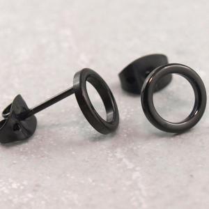 Titan Ohrstecker Kreis 23 Grad schwarz