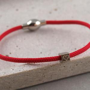 Segeltau Armband Kaya mit kleinem Würfel rot
