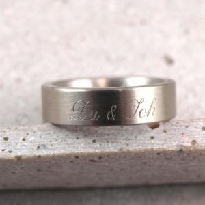 Freundschaftsring Verlobungsring mit individueller Gravur aus Edelstahl romantische Geschenkidee Gravur aussen