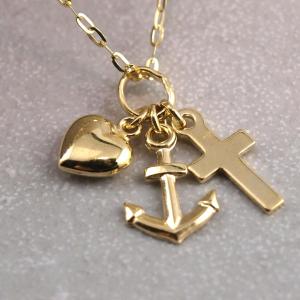 Glaube Liebe Hoffnung Anhaenger in echt Gold 333er
