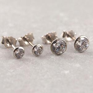 Ohrstecker Zirkon in weissgold, 333, geschenkidee_