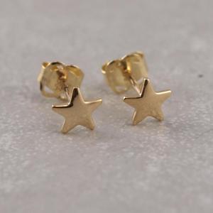 Echt goldener Sternohrstecker in 585er Gold 5 mm _