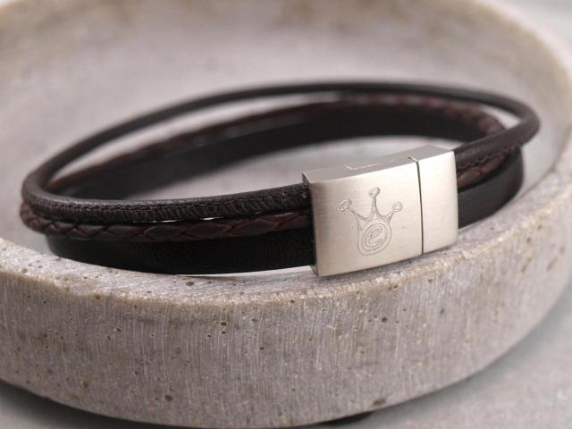 Leder-Armband, Werbegeschenk mit Logo als Gravur, kleine Stückzahl, Kundenpräsente, Mitarbeitergeschenke