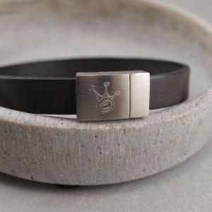 Leder-Armband, Werbegeschenk mit Logo als Gravur, kleine Stückzahl, Kundenpräsente, Mitarbeitergeschenke Paul