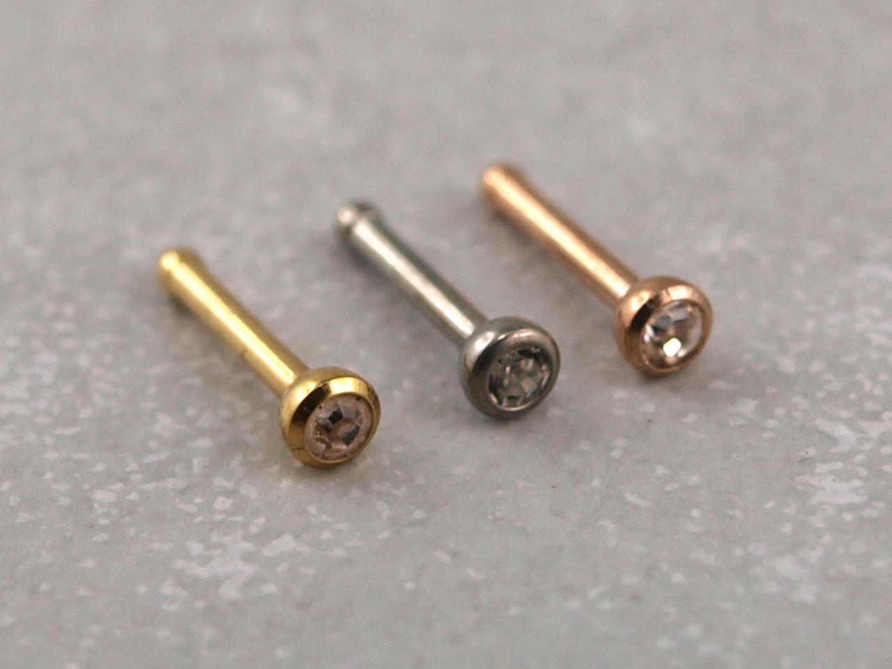 Nasenstecker, Piercing aus Titan, gold, rosegold, hypoallergen