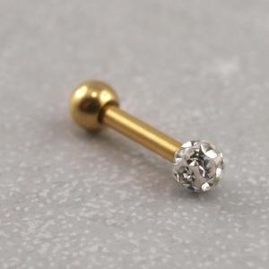 Ohrpiercing Titan Schraubbare Kugel, Epoxy 3 mm Stablänge ca 6 mm gold