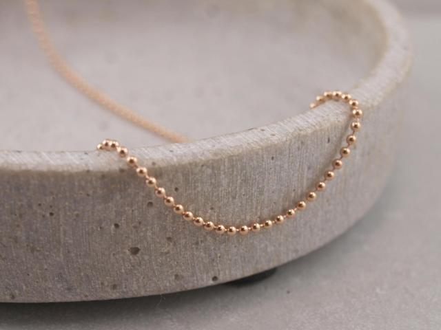 Rosegold Kette aus 925er Silber, Kugelkette