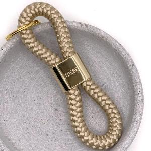 Schlüsselanhaenger Segeltau mit goldenem Slider, gravur, Geschenkidee, Liebe, lebe