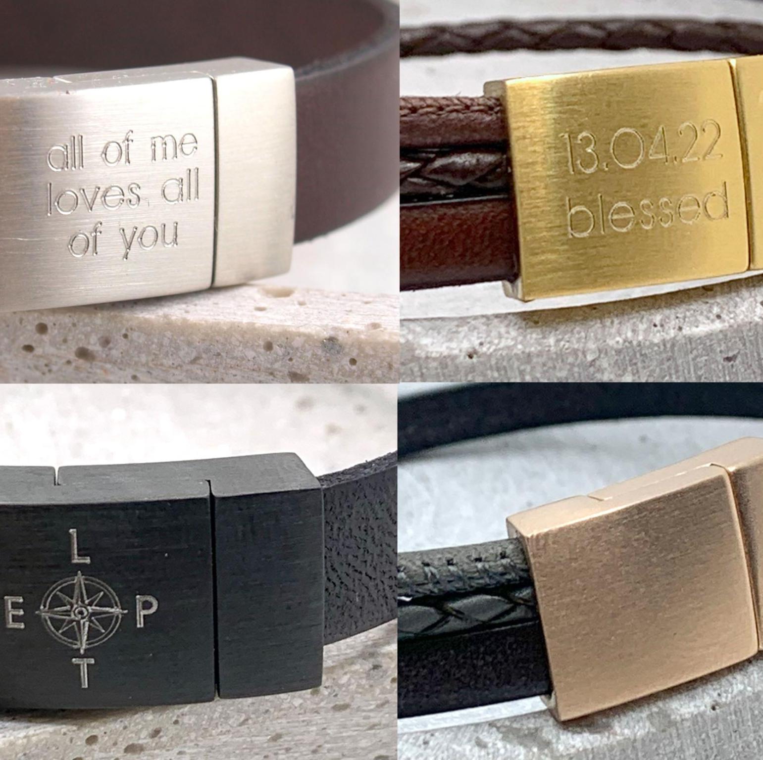 Armband Magnet Verschluss mit Gravur in Gold, Silber, Roségold, Schwaz