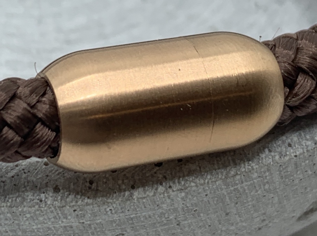 Runder Verschluss Rosegold gravierbar für Segeltau Leder Armband