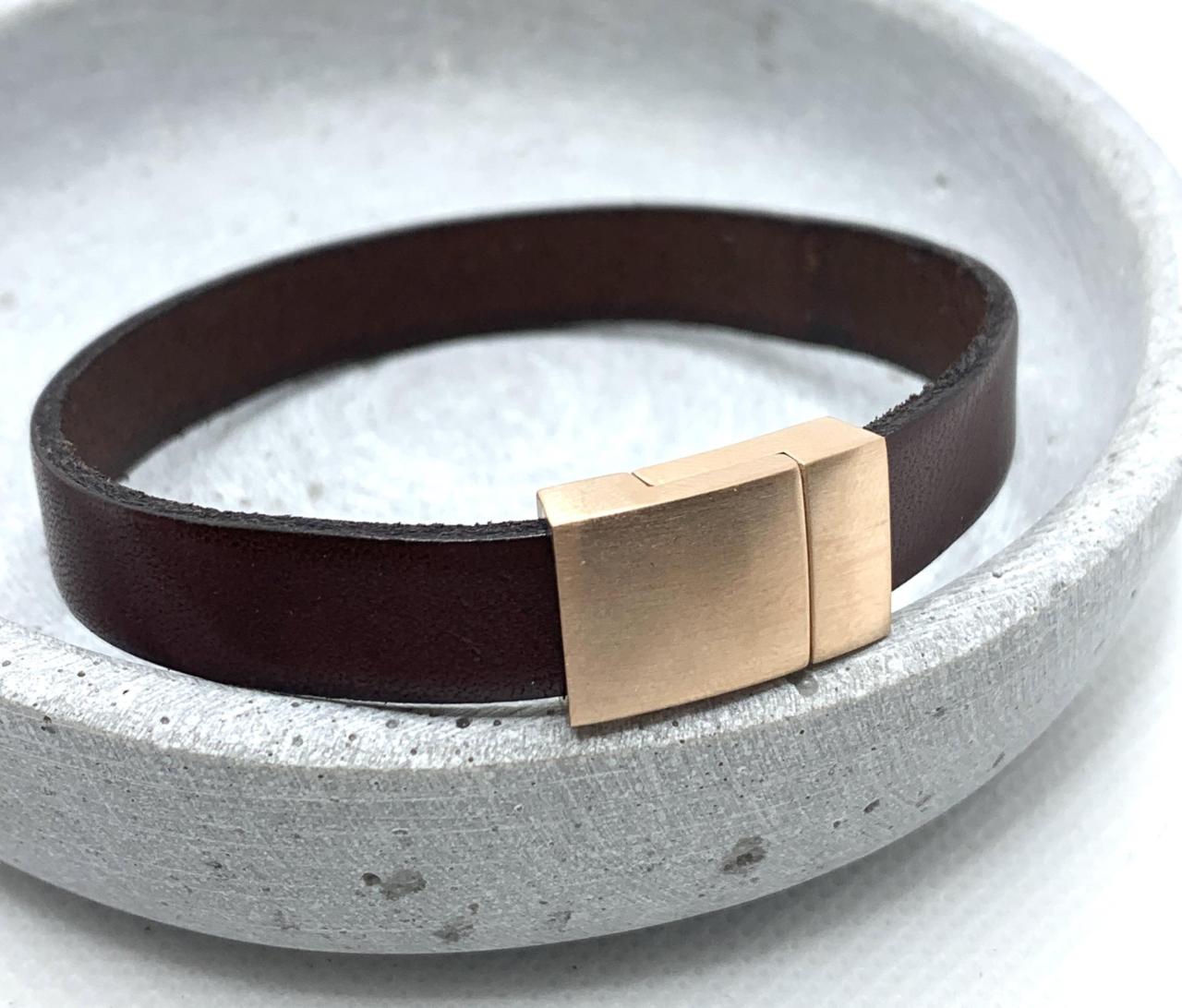 Verschluss Lederarmband Paul Rosegold gravierbar