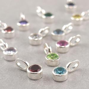 Geburtssteine, Monatssteine, Anhaenger aus 925er Silber, Edelstein Farben