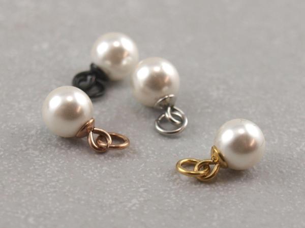Hypoallergene Perlen Anhänger für Creolen in schwarz, silber, Roségold und gold