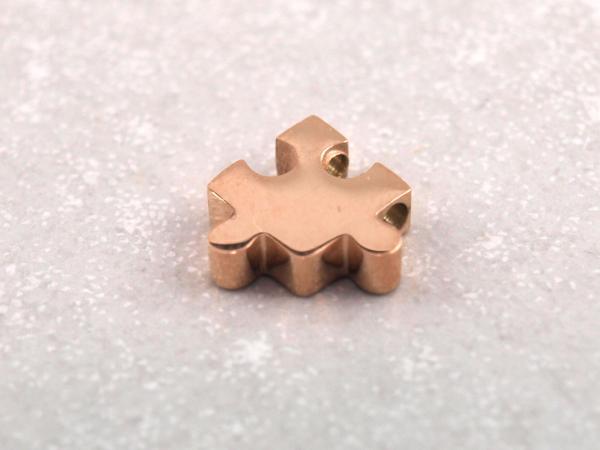 Puzzle-Perle aus Edelstahl mit Gravur-Option, Rosegold