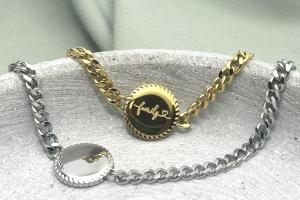 Hypoallergenes Armband aus Edelstahl in Silber oder Gold mit individueller Gravur-Option