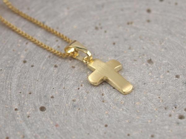 Kettenanhänger Kreuz, echtes 333er Gold, Geschenk zur Konfirmation oder Kommunion