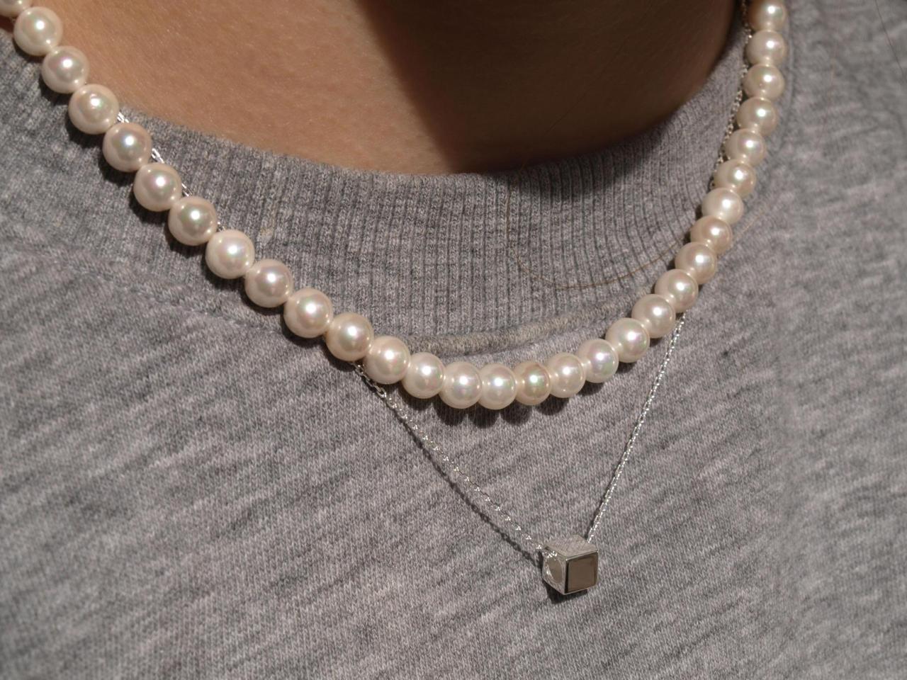 Perlenkette mit Silberverschluss und Gravur Option, Perelenschmuck