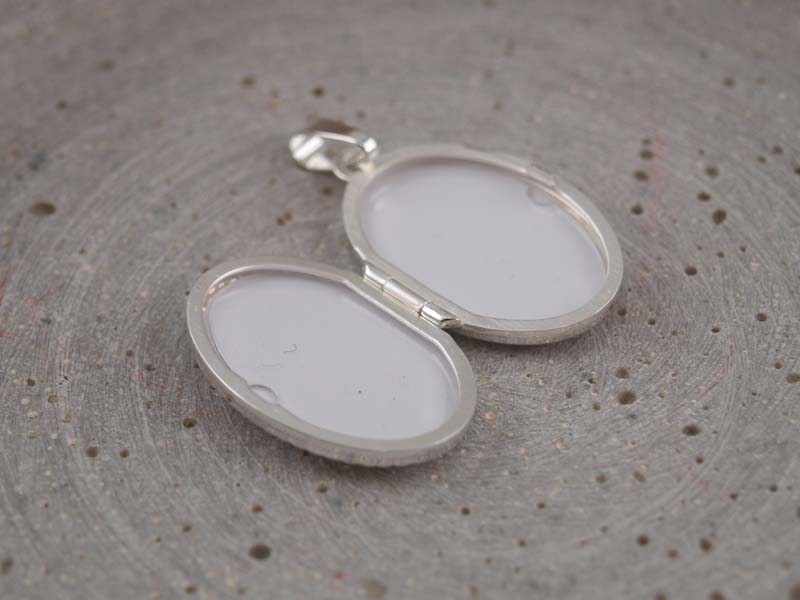 Medaillon Silber mit Vintage Rand für zwei Fotos
