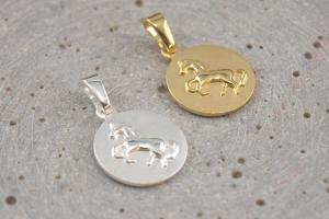 Pferde-Anhaenger mit Gravuroption auf der Rückseite, Silber oder Gold
