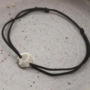 Armband groessenverstellbar mit Gravurplatte Silber, 10 mm CTG Gravur