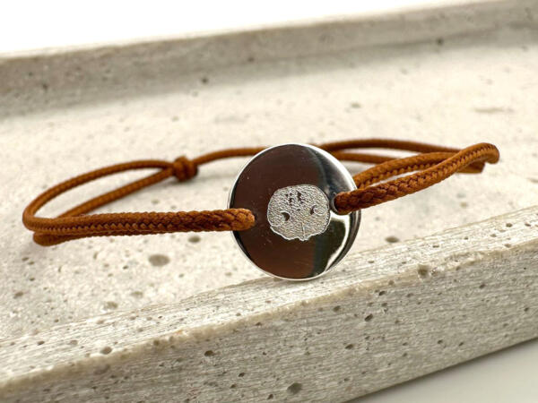 Segeltau Armband mit Gravur, Hundenase Gravur Armband