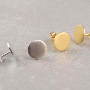 Silber Ohrstecker mit Gravur-Option, Silber und Vergoldet