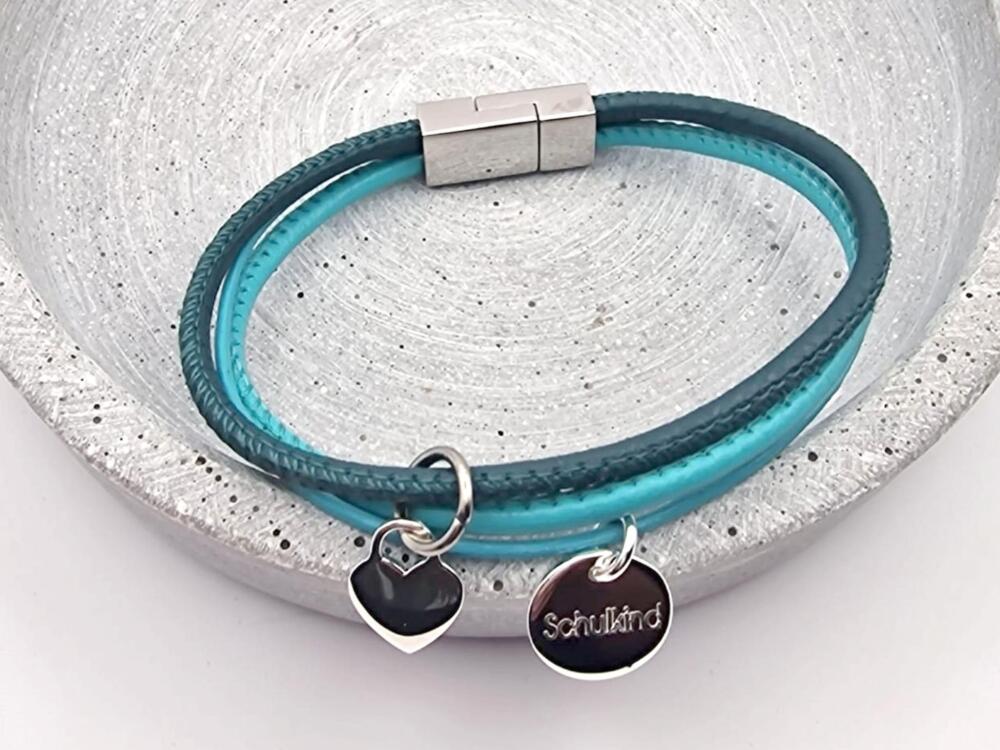 Lederarmband mit Gravur Schulkind Einschulungsgeschenk
