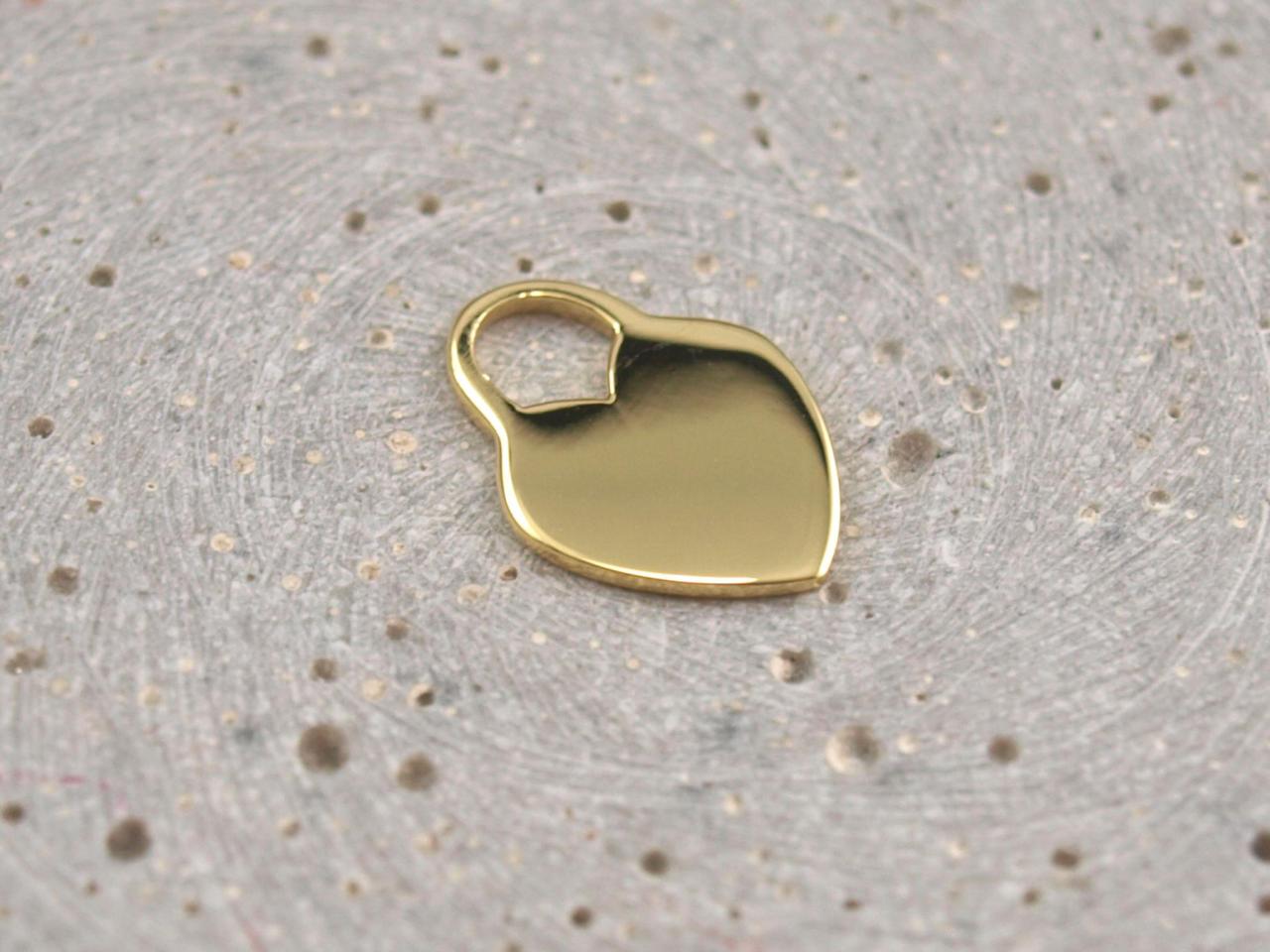 Kleiner Herzanhänger mit Gravuroption, 9 mm, vergoldetes 925er Silber