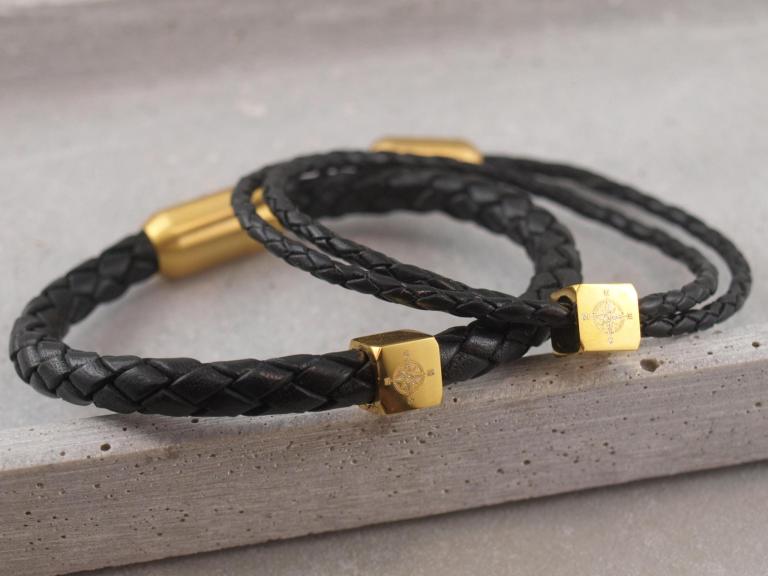 2x LUXUS PARTNER ARMBAND SET "HER KING HIS QUEEN" EDEL GRAVUR LIEBE