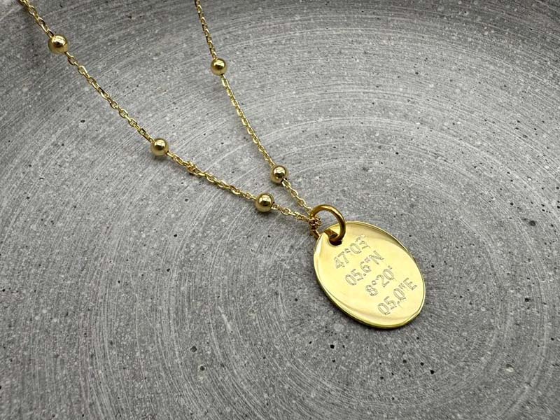 Gravuranhänger mit individueller Gravur Gold