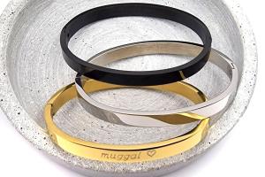Armreif mit Gravur-Option aus Chirurgenstahl in Gold, Silber und Schwarz