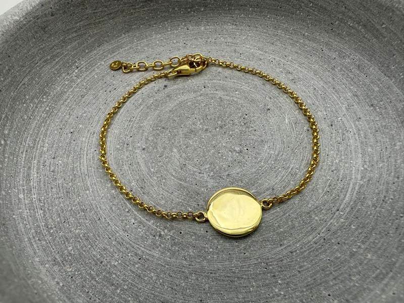 Armband Gold mit Gravurplättchen