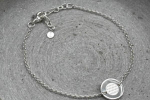 Blume des Lebens, Armband mit Gravurplättchen Silber Lebensblume