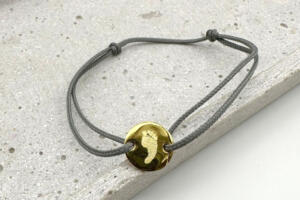 Schiebearmband, größenverstellbar, Gravurplättchen, Gravuranhänger Armband, Segeltauarmband Gold