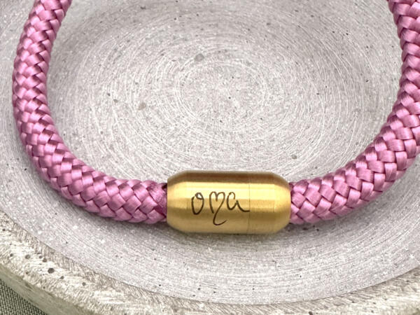 Lasergravur auf Segeltauarmband Damen, Geschenk für Oma, Armband Damen, Armband Oma